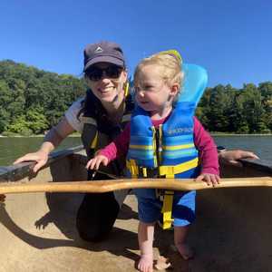 Canoeing on the lake