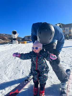 Avery skiing for the first time