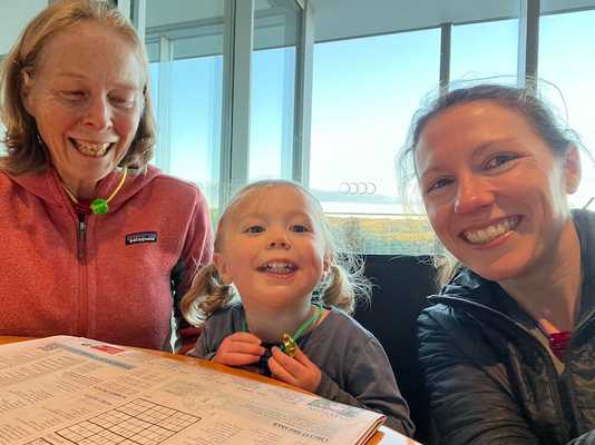 Avery with her mum and Grandma